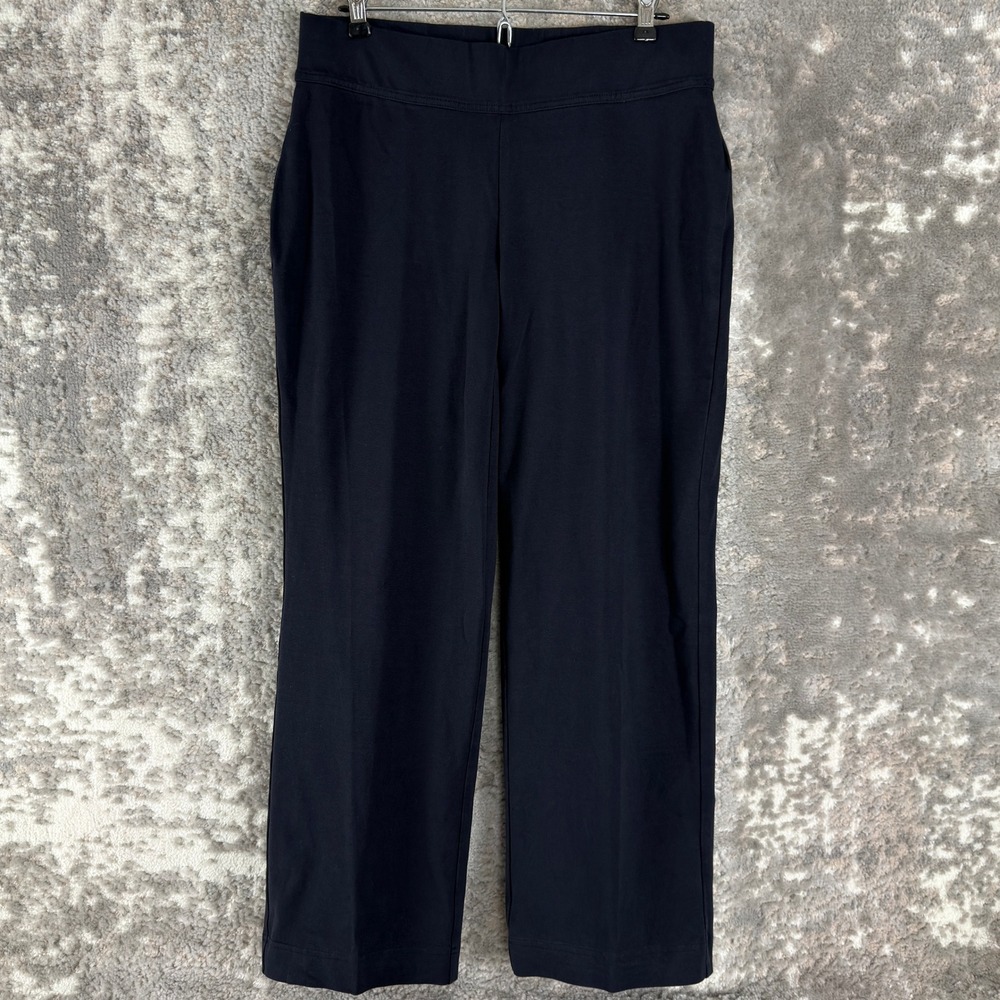 Lands' End Petites Size Mp Starfish Straight Leg Knit Pants Black Women